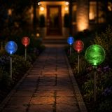 Komplet 5 x lampa ogrodowa Garth solarna LED w kształcie kuli (zmienia kolory)