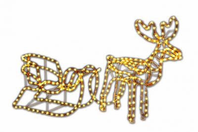 Świetlna LED świąteczna dekoracja renifer 140 cm,ciepła biel