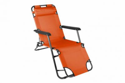 Leżak ogrodowy w kolorze pomarańczowym