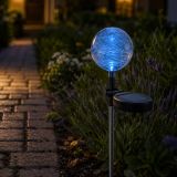 Lampa ogrodowa Garth solarna LED w kształcie kuli (zmienia kolory)