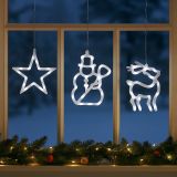 Świąteczna ozdoba - gwiazda, bałwan, renifer, LED FROST