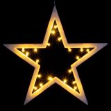 Świąteczna dekoracja - gwiazda, 20 LED, ciepła biel