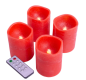 Dekoracyjny zestaw - 4 adwentowe LED świece, czerwone