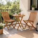 Zestaw mebli ogrodowych Gardenay z drewna tekowego 2 krzesła + 1 stół