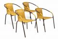 Zestaw 4 sztuk krzeseł ogrodowych wyplatanych pilirattanem - beżowe
