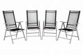 Komplet 4 krzesła aluminiowe rozkładane ogrodowe Garth czarne
