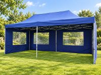Pawilon ogrodowy rozkładany 3 x 6 m - niebieski