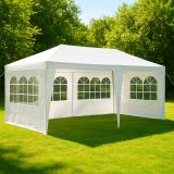 Biały namiot imprezowy 3×6 m z oknami i zamkiem