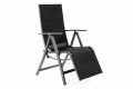 Fotel ogrodowy z podnóżkiem DELUXE - czarny