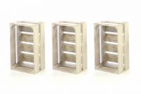 Zestaw drewnianych skrzynek VINTAGE DIVERO - 3 szt. Kolor biały