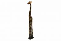 Drewniana Ghana żyrafa - ciemne drewno 21 x 15 x 120 cm