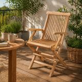 Składane krzesło ogrodowe DIVERO - drewno tekowe