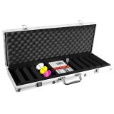 Walizka aluminiowa na 500 żetonów do pokera z akcesoriami