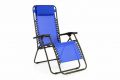 Fotel składany ogrodowy z zagłówkiem - niebieski