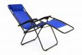 Fotel składany ogrodowy z zagłówkiem - niebieski