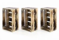 Zestaw 3 x drewniane pudełko VINTAGE DIVERO kolor brązowy - 44 x 28 x 19 cm