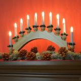 Świąteczna dekoracja - świecznik, 10 diod LED