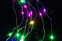 Zestaw 2 szt. przewodów świetlnych na baterie, 8 LED, kolor