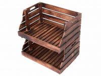 Zestaw skrzynek do układania w stosy DIVERO vintage - 2 sztu