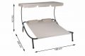 Kanapa ogrodowa Divero Ohrid z dachem i kołami dla 2 osób