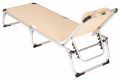 Składany leżak ogrodowy z poduszką - beżowy