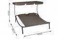 Kanapa ogrodowa Divero Ohrid z dachem i kołami dla 2 osób