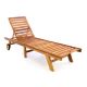 Leżak ogrodowy TEK z drewna tekowego z poduszką