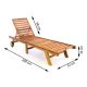 Leżak ogrodowy TEK z drewna tekowego z poduszką
