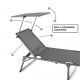 Składane krzesło ogrodowe z baldachimem XXL - czarne