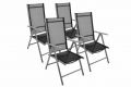 Komplet 4 krzesła aluminiowe Garth rozkładane ogrodowe czarne