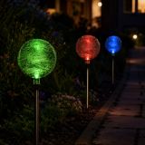 Lampa ogrodowa solarna LED w kształcie kuli (zmienia kolory) komplet 3 szt.