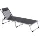 Składany leżak Divero Garden z poduszką, antracyt