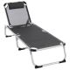 Składany leżak Divero Garden z poduszką, antracyt