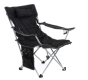 Krzesło kempingowe ze zdejmowanym podnóżkiem, czarne