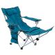 Krzesło kempingowe ze zdejmowanym podnóżkiem, niebieskie