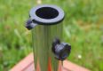 Podstawa z granitu, stali nierdzewnej z drewnianą nakładką kwadratowa pod parasol 25 kg