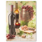 Obraz podświetlany - wino, 2 diody LED, 30 x 40 cm