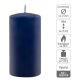 Niebieskie świece filarowe 4 szt. 15x7,5 cm bez zapachu