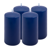 Niebieskie świece filarowe 4 szt. 15x7,5 cm bez zapachu