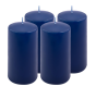 Niebieskie świece filarowe 4 szt. 15x7,5 cm bez zapachu