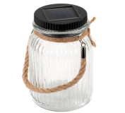 Szklana lampa solarna LED na balkon i taras, 15,5 cm