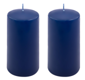 Świece dekoracyjne niebieskie 2 sztuki 15x7,5 cm parafina