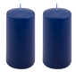Świece dekoracyjne niebieskie 2 sztuki 15x7,5 cm parafina