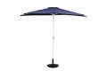 Parasol ogrodowy półokrągły niebieski, podstawa, pokrowiec.