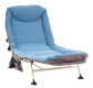 Leżak kempingowy z poduszką, niebiesko-szary