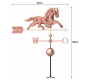 Dekoracja miedziana wiatrowskaz koń – 118 cm