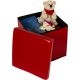 Pufa ze schowkiem składana ciemno czerwona