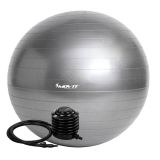 Piłka gimnastyczna MOVIT z pompką - 75 cm - srebrna