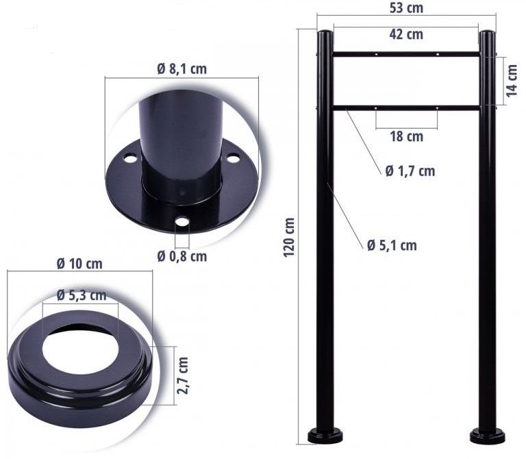 STILISTA Поштова скринька настінна 37 х 10,5 см, сталь