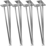 Noga meblowa wykonana z 3 drążków, 40 cm, srebrna